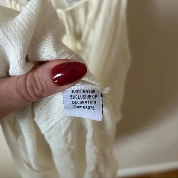 Raviya Cream Ivory Slip Sleeveless Mini Boho Embroidered Babydoll Dress Small - Picture 4 of 7